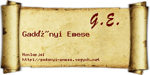 Gadányi Emese névjegykártya